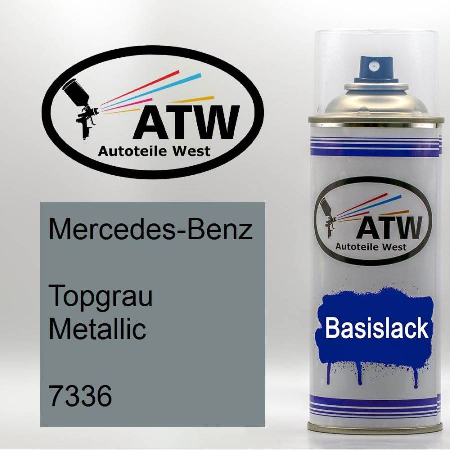 Mercedes-Benz, Topgrau Metallic, 7336: 400ml Sprühdose, von ATW Autoteile West.